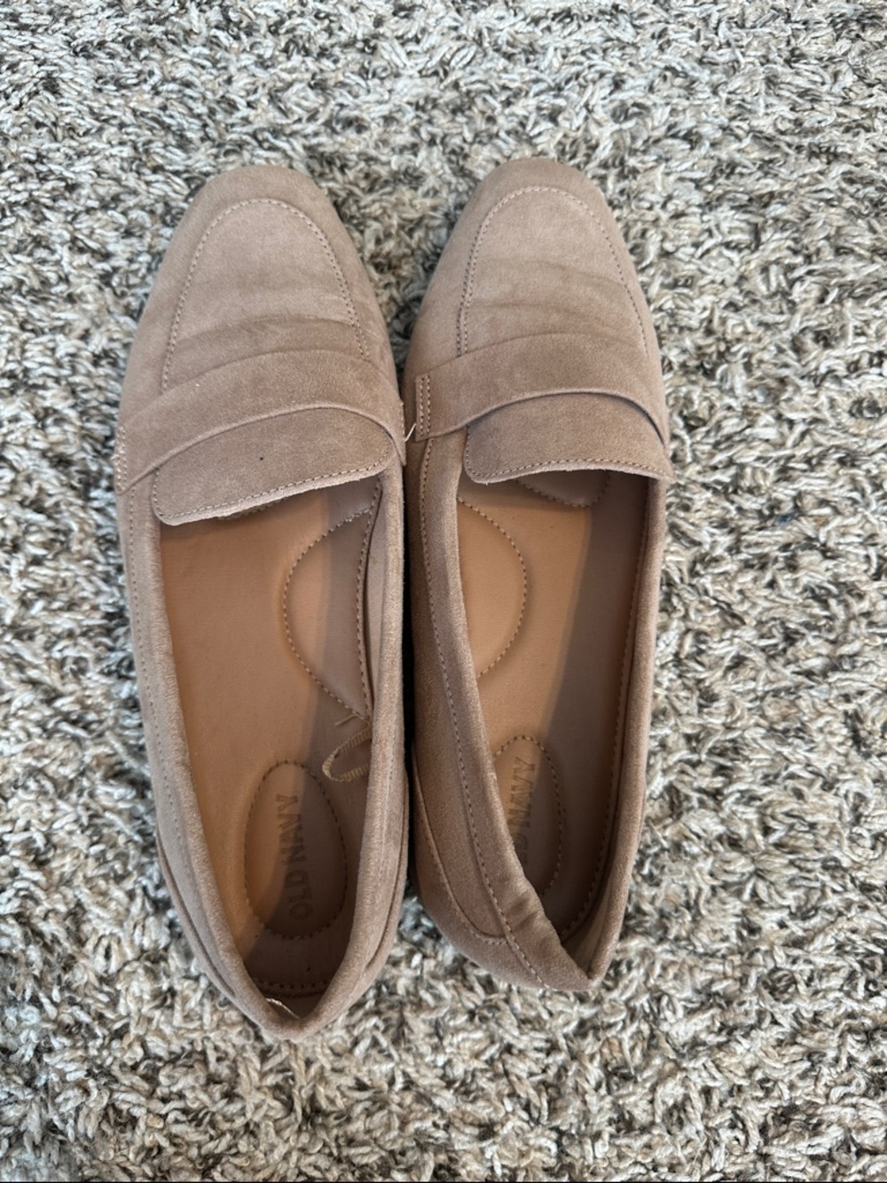 Old Navy Taupe faux Suede Penny Loafers